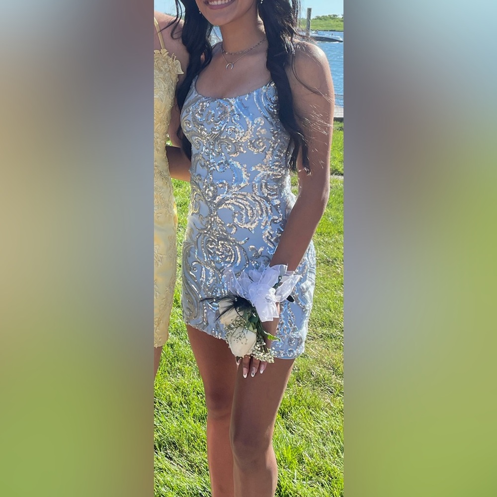 Windsor Blue Sequin Mini Dress